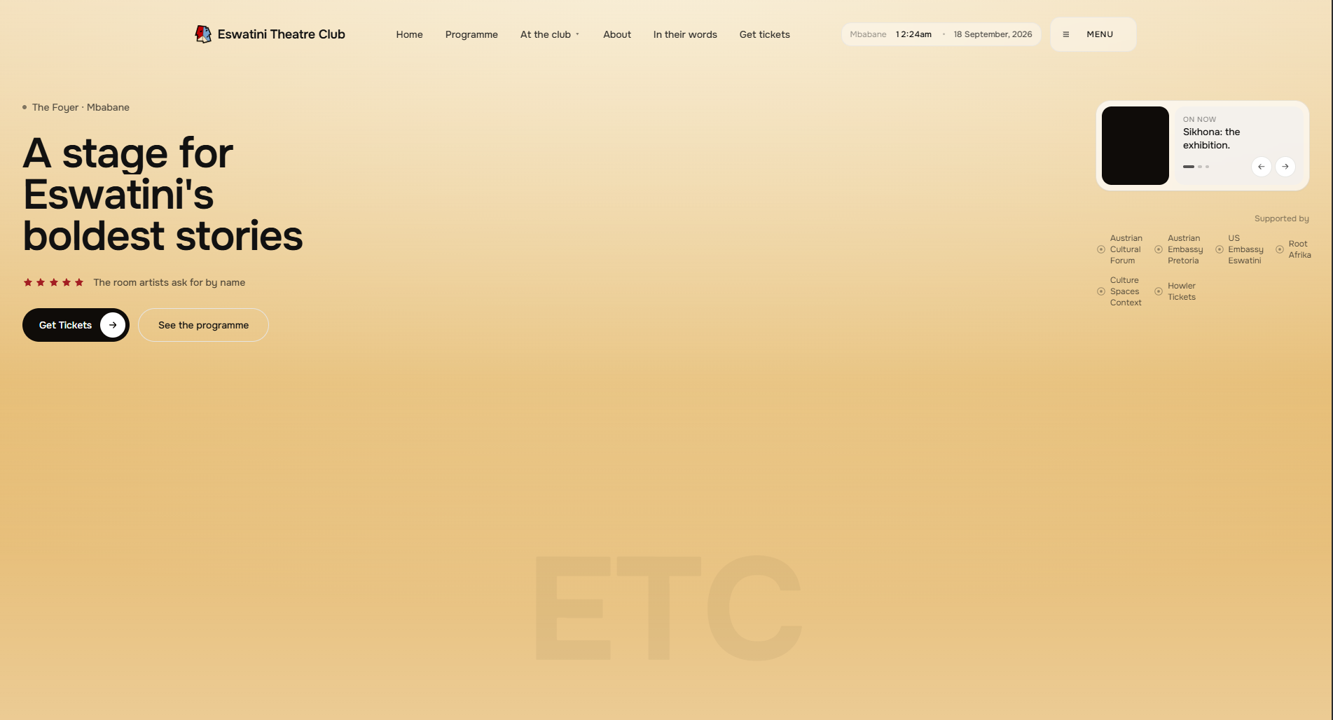 Eswatini Theatre Club homepage